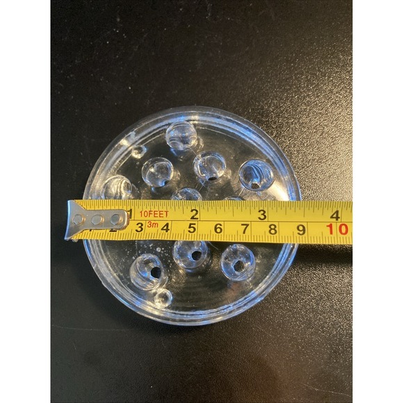 Glass Flower Frog Floral Candle Arranger Vintage, Clear, 11-Hole 3.5" Vase - Picture 2 of 5